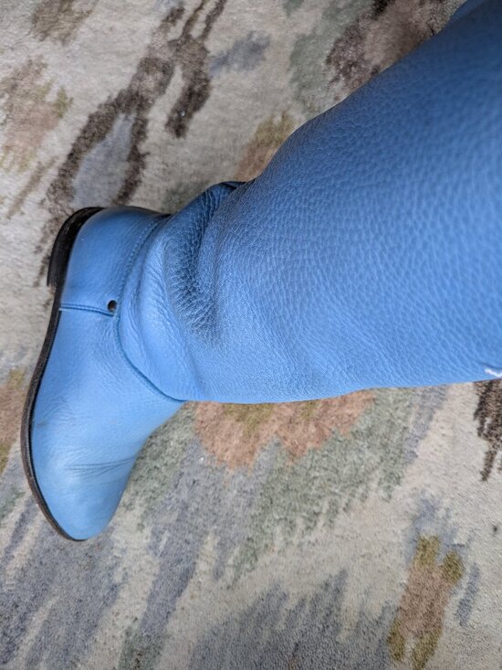 Roots Blue Leather Womens Boots Size USS37 - Picture 5 of 9